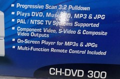 Cyber Home Progressive Scan CH DVD300 DVD Player CD MP3 JPG Never Used