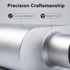 Universal 2.25″(ID) Dual Chamber Exhaust Muffler – 17″ Overall 2.25 Inch SILVER