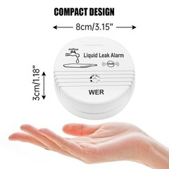 WER Water Leak Alarm Sensor, Battery Operated Leak Alert, 90dB Water Detector…