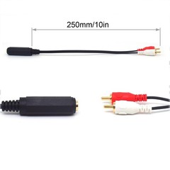 0.25M/0.8FT 6.35mm Female to 2 RCA Stereo Audio Y Splitter Cable,6.35mm 1/4 i…