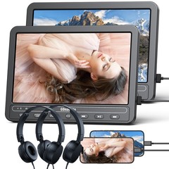 2X10.1″ Screen Car DVD Player Headrest CD USB AV IN OUT w/ Headsets, RC Control