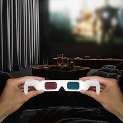3D Paper Glasses for Movies and TV – Blue Red Anaglyph Cardboard Glasses
