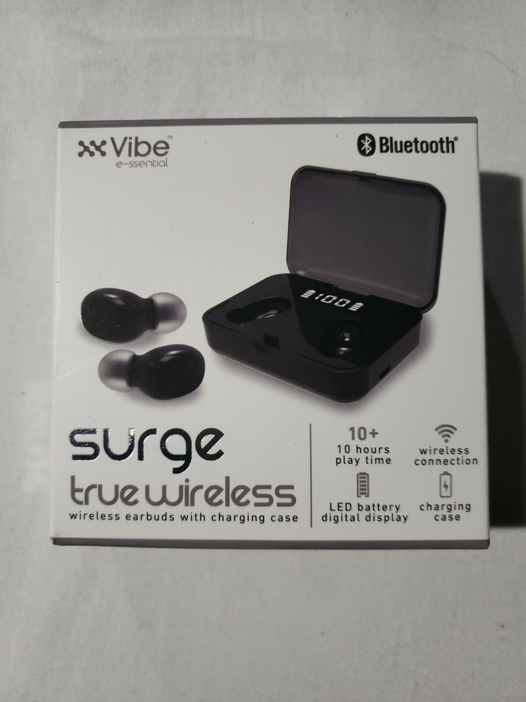 SURGE True Wireless Earbuds with Charging Case 10 Hours Play Time Free S&H