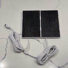 (2)Solar Panels 5.5in x 3.25in USB-C w/ Mounting Hardware 3W For Outdoor Cameras