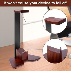 Universal Headphone Stand Aluminum Alloy Desk Wood Controller Holder for Gaming