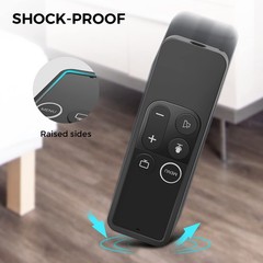 Protective Case for Apple TV Remote with AirTag Holder, Anti Slip Silicone Co…