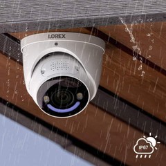 Lorex 4K+ Ultra HD 12MP Smart Security Lighting Deterrence Dome AI PoE IP Wired