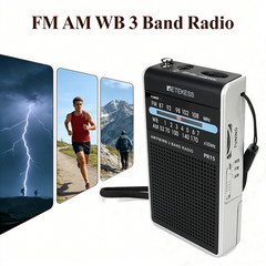 PR15 Pocket FM/AM/NOAA Emergency Weather Radio Little Transistor Tuning Walking