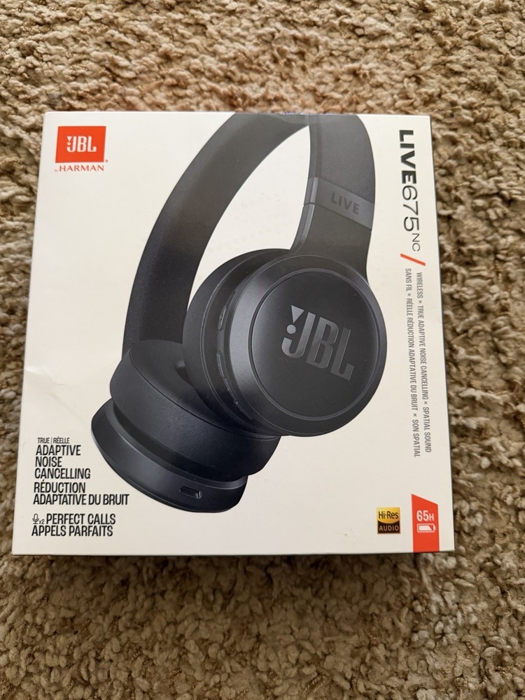 JBL Live 675NC Bluetooth Wireless Over-Ear Black Adaptive NC Spatial Sound