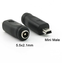 X10 DC Power Charger Adapter 5.5 x 2.1mm Female To Mini USB 5Pin Male Converter