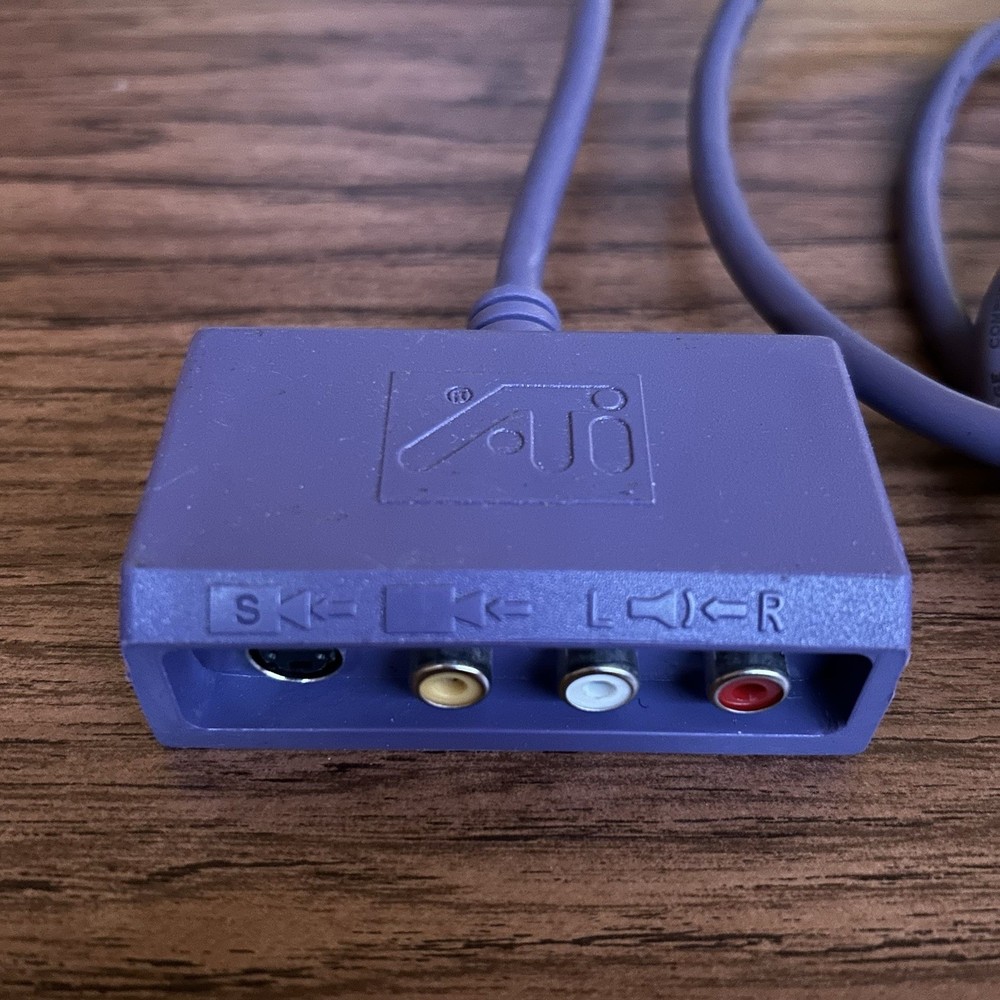 ATI 8-Pin Mini Din TO 4 PIN S-Video 3 RCA Component Adapter Purple Cable