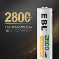 EBL AA AAA Rechargeable Batteries Ni-MH 1100mAh 2800mAh / Battery Charger Lot