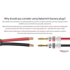 Nakamichi 24k Gold Plated Banana Plug Cable Audio Speaker Wire Connector size4mm