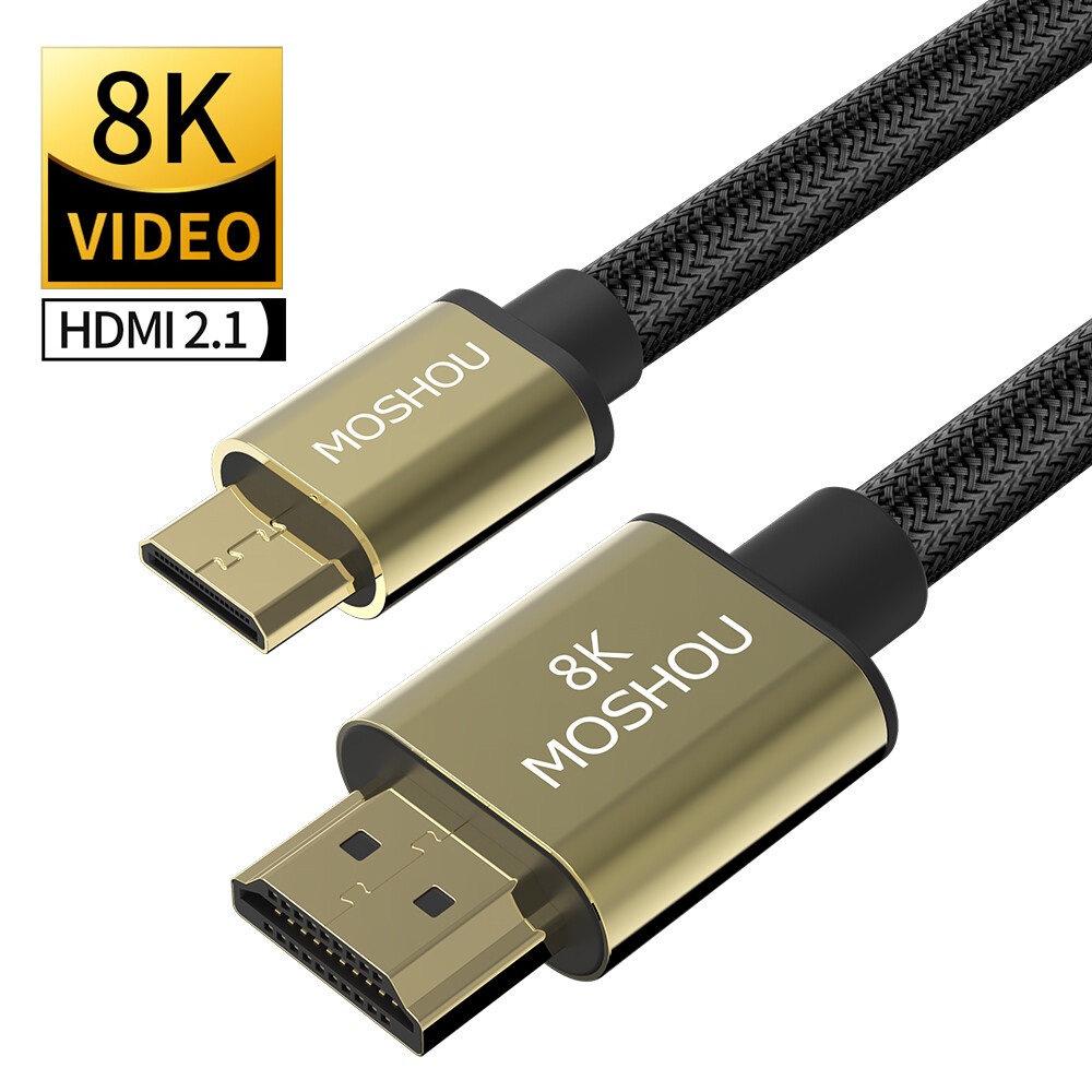 8K Mini HDMI to HDMI Cable HDMI 2.1 Cable Support 8K@60Hz 4K@120Hz 48Gbps eARC