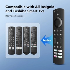 Remote Control for Insignia Smart TVs & Toshiba Smart TVs w/ 6 Shortcut Buttons