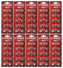 100 Pack LOOPACELL LR44 AG13 357 Button-Cell Batteries