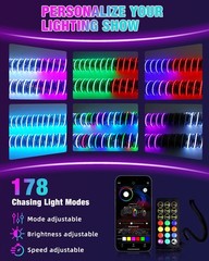 2x 1~4FT Thick LED Whip Spiral Chasing RGB Fat Whip Light For Can Am Polaris RZR