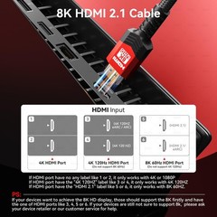 Fiber Optic HDMI 2.1 Cable 40FT,48Gbps Ultra High Speed Braided Uni-Direction…