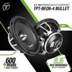 (2) 6.5″ MIDRANGE TIMPANO 600W TPT-NEO6-4 BULLET 4OHM NEODYMIUM CAR SPEAKER PAIR