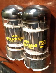 Sylvania 6080 Vacuum Tube, Triple Mica, Ceramic Base code DA EBC Tests GOOD USA