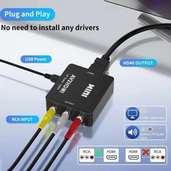 RCA AV to HDMI HD Converter Adapter Composite 3RCA CVBS Audio Video Wii NES SNES