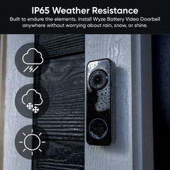 (NEW) Wyze Battery Video Doorbell Color Night Vision Black