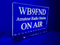 Solid Color 12v Custom Engraved LED Ham Shack Amateur Radio Call Sign Plaque
