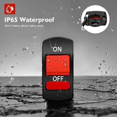 2pcs 22mm Handlebar Mounting ON-OFF Switch, Universal Motorcycle Red-Latching