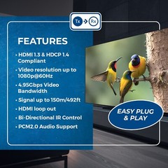 OREI 1080p HDMI Extender with Bi-directional IR up to 150m (EX-500C)
