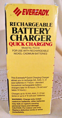 Battery Charger New NOS Eveready FCC10 Hong Kong 1988 Quick Charge Rechargeable