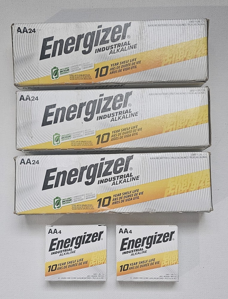 Energizer Industrial AA Alkaline Batt. 1.5V EN91, 24 Pack x(3) Plus (2)4pk 80ct