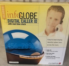 Olympia Info Globe OL3000 Digital Caller ID Real-Time Clock & Scrolling Message