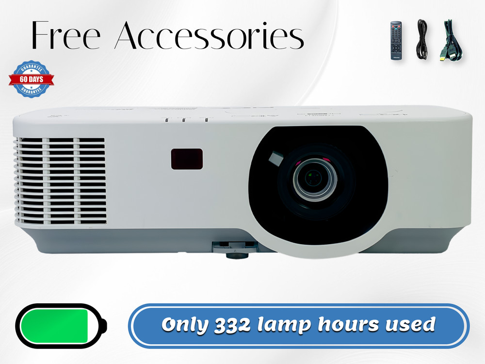 NEC P474W 3LCD Projector 20W Speaker 4700 Lumens 2160p – Only 332 Hours Used 💡