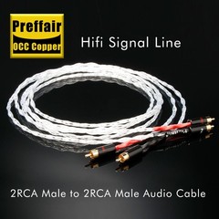 Preffair OCC Copper Interconnect Cable 24K Gold Plated 2RCA Plug HIFI