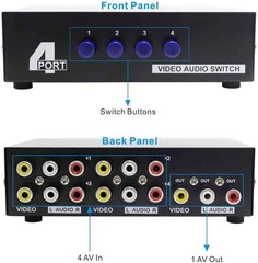 3 In 1 Out Component AV Video Switch Box, Composite 3 RCA AV Splitter RGB