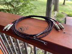 2 Ft Audiophile Turntable Phono RCA Cables w/Ground Low Capacitance
