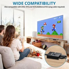 Plug and Play RCA to HDMI Converter with Aspect Ratio Switch for Retro Consoles