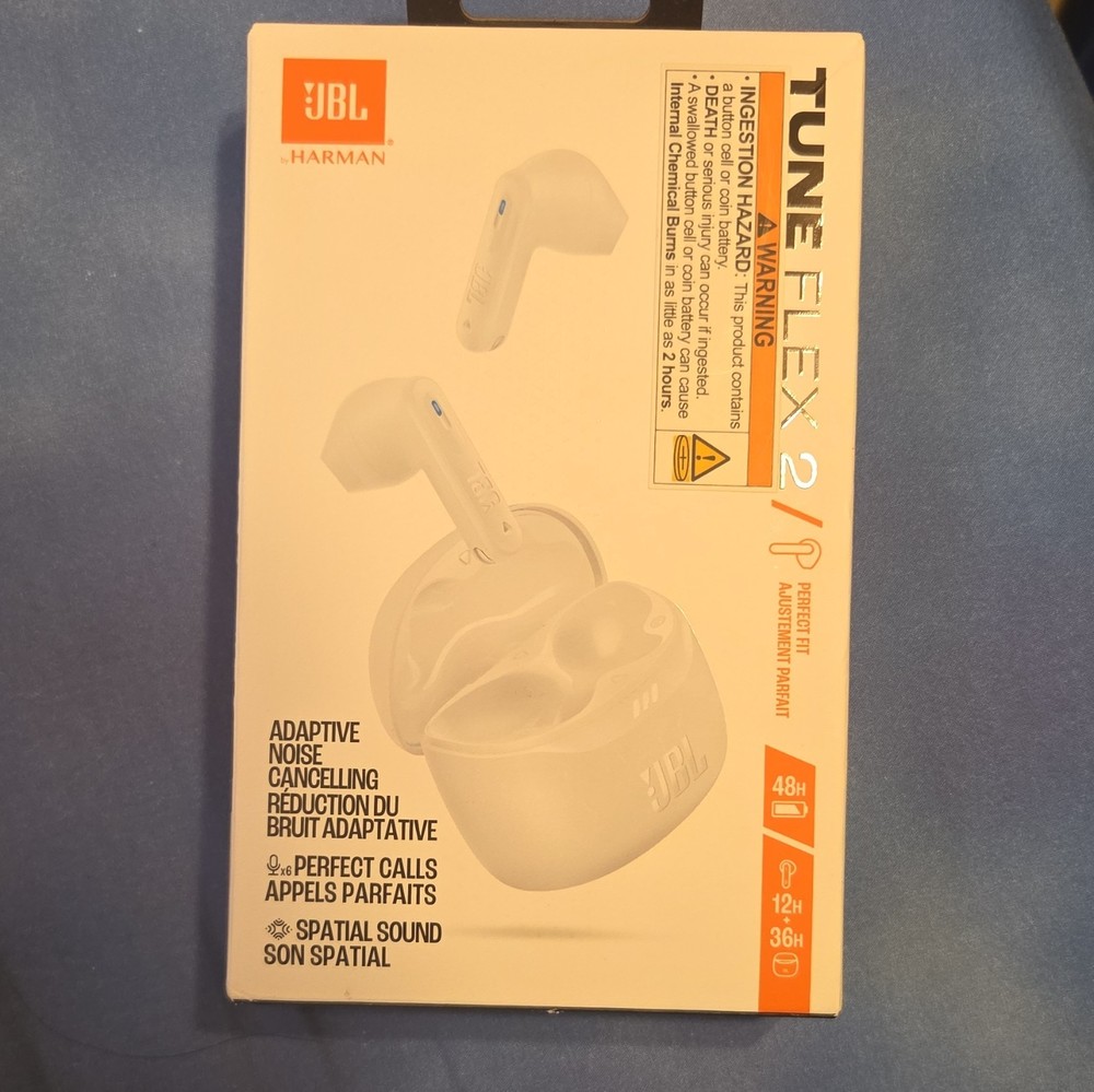 JBL Tune Flex 2 True Wireless In-Ear Earbuds ANC Spatial Sound White MPN