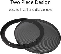 ABS Plastic Frame Metal Mesh Grill Covers – 8″ Black 2Pcs