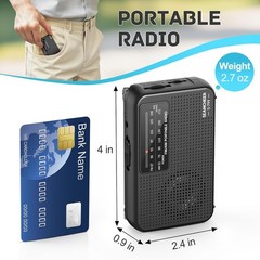 Portable Radio AM FM, Transistor Radio, Plug in Wall or Battery Operated Radio