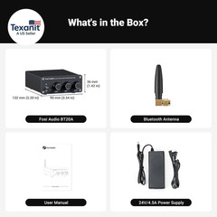 BT20A Bluetooth Stereo Amplifier, 2 Channel Home Audio Component Amplifiers for