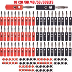 US Stock Male+Female 4mm Banana Plug + Socket Screw Connector J072 Audio Adapter