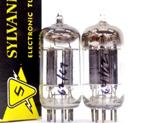 Nice Tested Pair of Early 1950’s Sylvania 12AX7/ECC83 Black Plates Vacuum Tubes