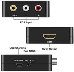 RCA AV to HDMI HD Converter Composite CVBS Audio Video Adapter Wii NES SNES