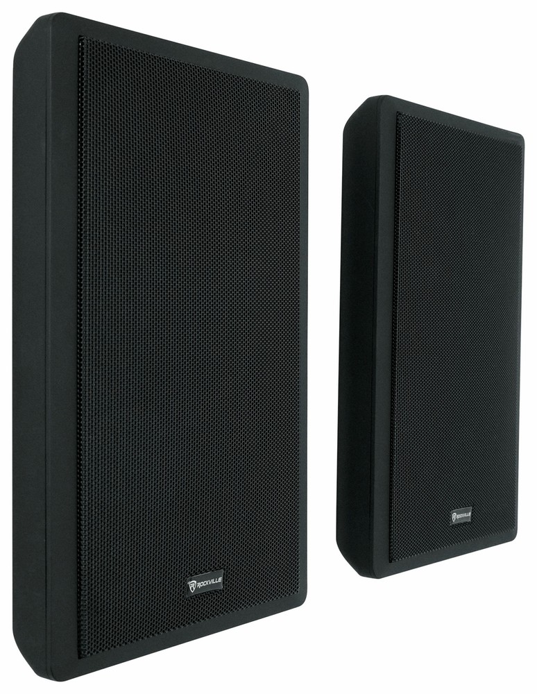 2 Rockville RockSlim Black Home Theater 5.25″ 240w Easy Wall Mount Slim Speakers