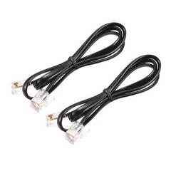 Phone Cord 1.64FT Telephone Cable Phone Line Cord RJ11 6P4C Plugs Black 2pcs