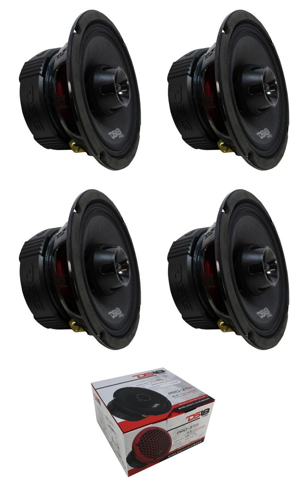 4 x 6.5″ 2Way Midrange Loudspeaker w/ Built-in Tweeter 1800W 4 ohm DS18 PRO-ZT6