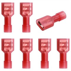 50pcs Insulated Female Quick Disconnect Spade Terminals AWG22-18 Wire Connectors