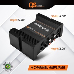 PRV Audio QS400.4 2Ohm Compact 4 Channel Digital Class D Full Range Car Amp 400W