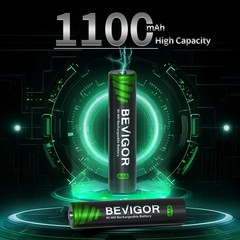 BEVIGOR Rechargeable AAA Batteries, 1100 mAh High Capacity, LSD Low Self…